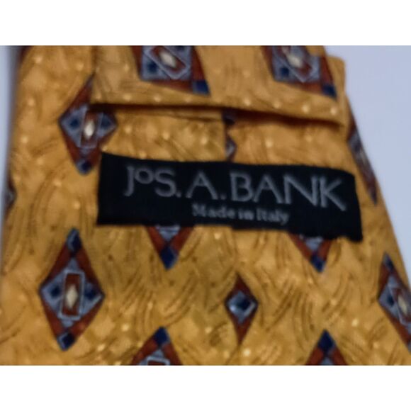 JOS A. BANKS, Yellow Tie with Diamond Abstract Pattern - Picture 3 of 4